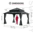 thumbnail image 4 of Sunjoy 14x12 ft. Outdoor Pavilion Gazebo Steel Hardtop Gazebo with Curtain and Netting,Kingston Series, 4 of 20