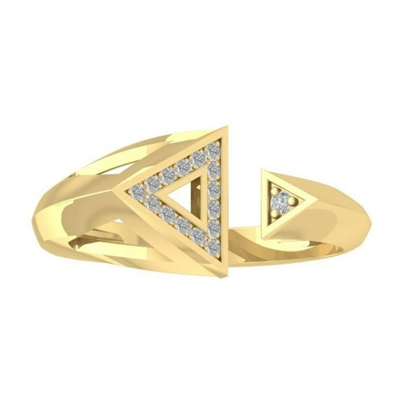 ARAIYA FINE JEWELRY 14K Yellow Gold Diamond Fashion Band Ring (1/20 cttw, I-J Color, I2-I3 Clarity) Size 5.5