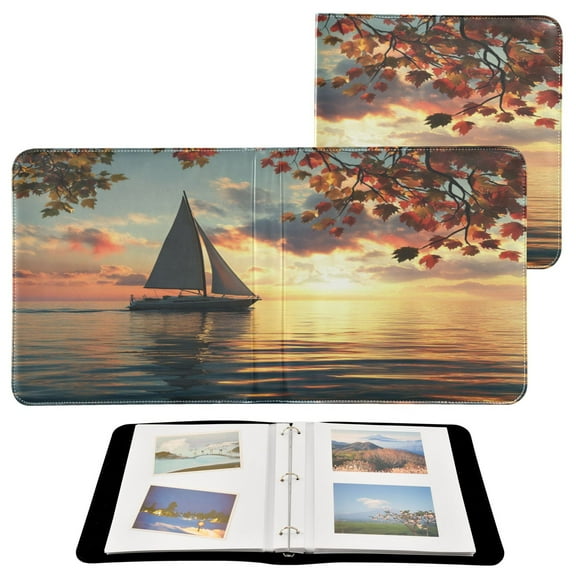 BZSMCE Photo Album Book Scrapbooking Scenery Of Sailboat Printed Picture Album
