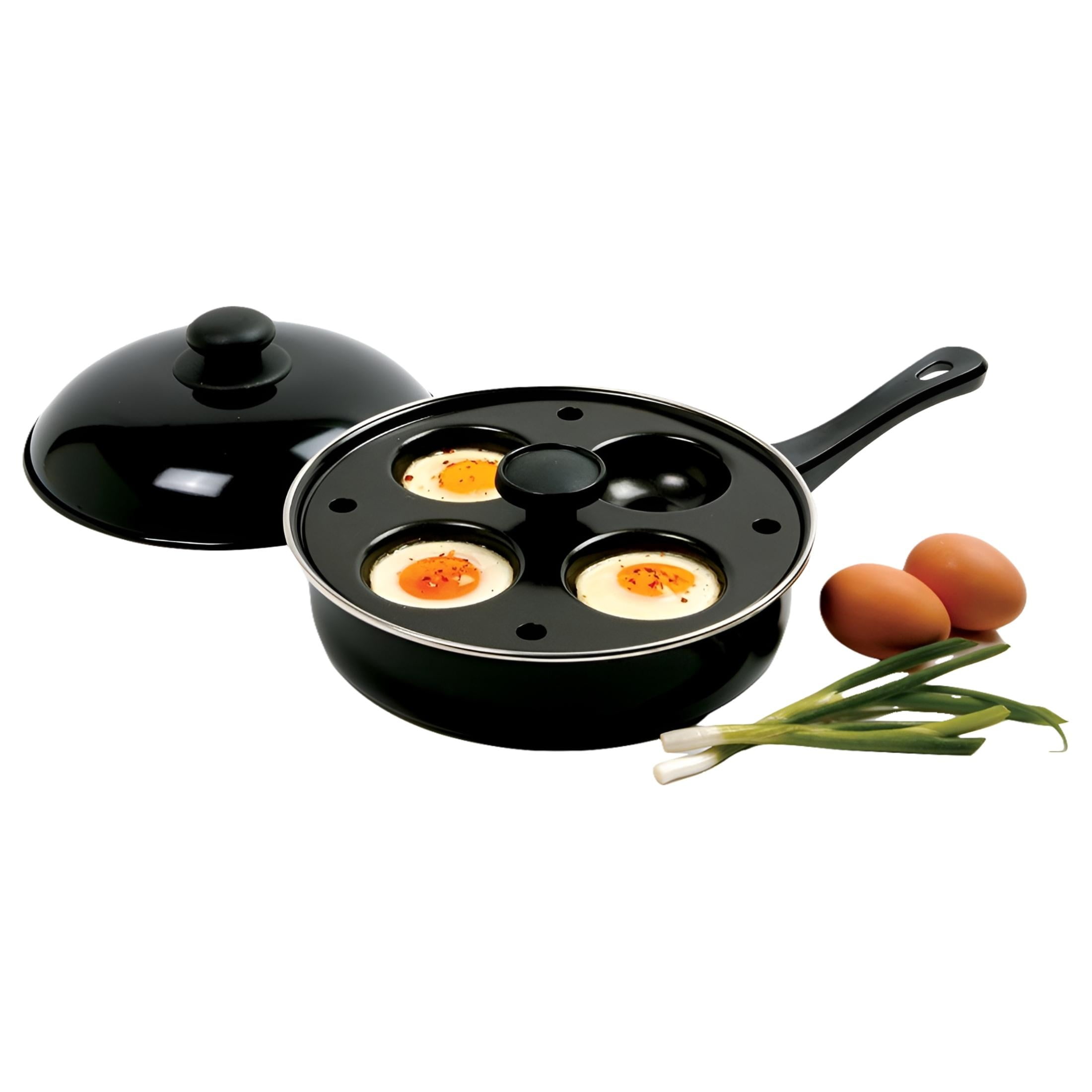 Norpro 9.5 Inch Nonstick Skillet Set with Removable 4 Egg Poacher, 9.5 IN, As Shown