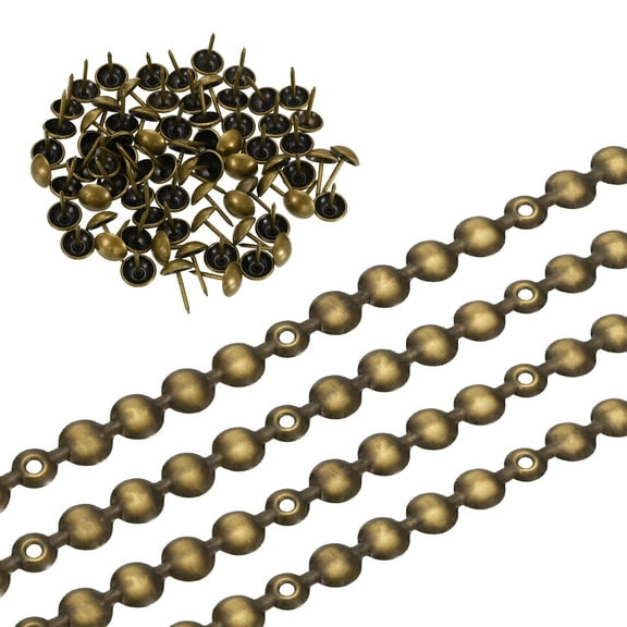 8Pack 8 Meters Glossy Upholstery Tacks Strips, Decorative Nail Trims with Nails for DIY Furniture (Bronze)