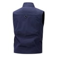 thumbnail image 4 of Utility Vest for Men with Pockets Summer, Outdoor Lightweight Outerwear Vest for Hiking Fishing Photo Work, Dark Blue XL, 4 of 5