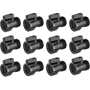 12 PCS 3/4'' Plastic Garden Hose Shut Off Valve,Water Shut-Off Ball Valve Thread Connector Coupling for Telescopic Water Pipe Water Gun Valve Control