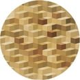 thumbnail image 1 of Ahgly Tapis Rond Lavable en Machine Intérieur Transitionnel Orange, 8 Pieds Rond, 1 of 7