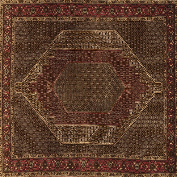 Ahgly Company Indoor Square Persian Brown Traditional Area Rugs, 8' Square