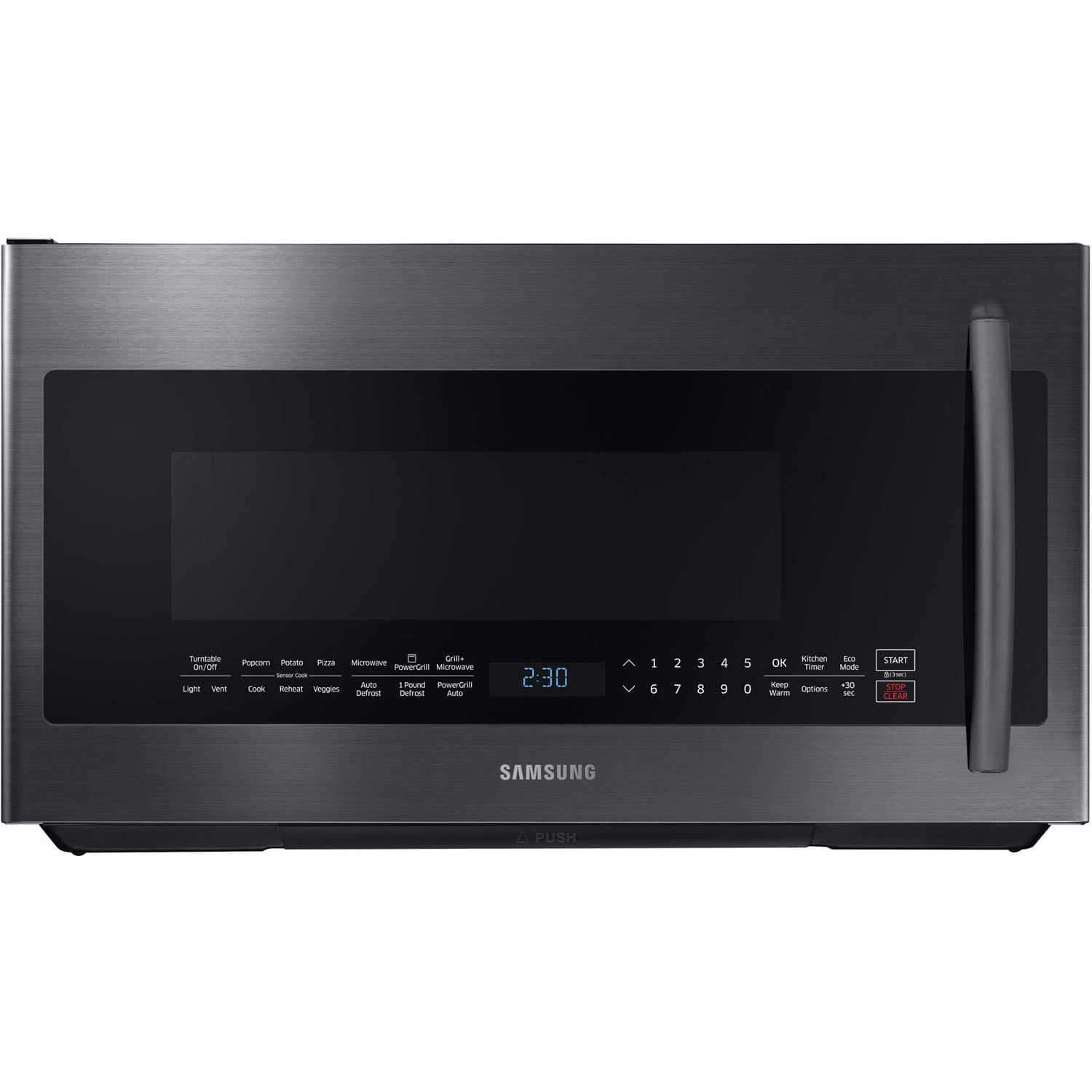 Samsung 2.1 cu. ft. Over-The-Range PowerGrill Microwave- Black Black Stainless Steel Samsung Microwave