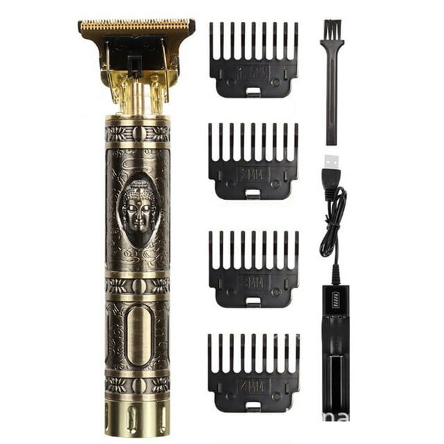 Cortadora de pelo eléctrica portátil para hombre, kit de aseo y corte de barba con batería de 800 mAh