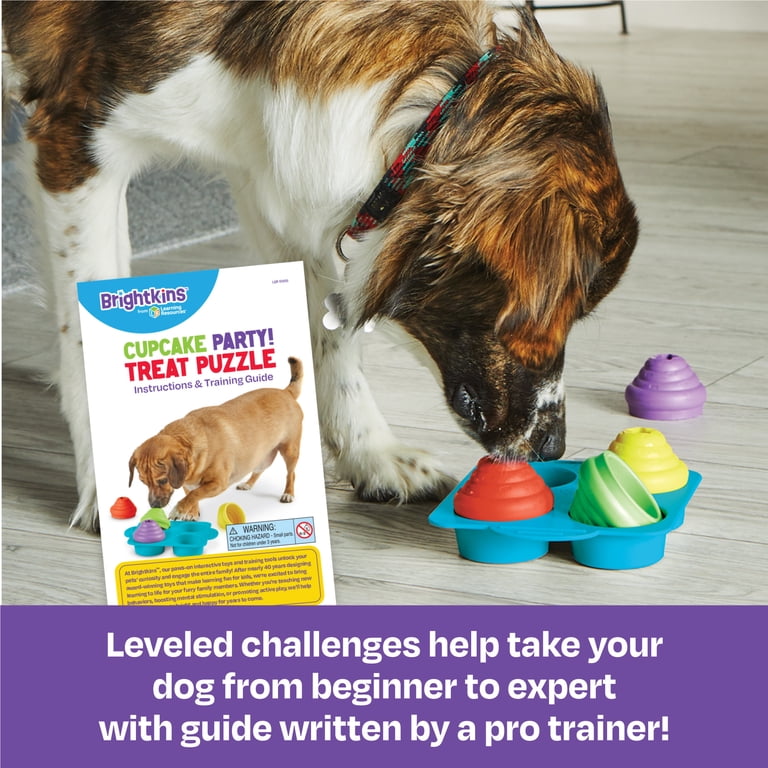 Brightkins Interactive Treat Puzzle Dog Toy Cupcake Style with
