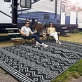 thumbnail image 2 of Outdoor Area Rug Waterproof Plastic Straw Rug, Plastic Straw RV Mat, Stain-Resistant Indoor Outdoor Carpet for Patio, Deck, Balcony, Picnic & Beach, 2 of 9