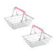 thumbnail image 1 of Oleegame 2 Pcs Panier de Rangement pour Produits Mini Chariot de Courses Frites Poulet Nuggets Panier Rose, 1 of 2