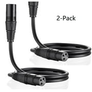 2-Pack Premium XLR to XLR Microphone Cable 6 Feet, Oxygen-Free Copper (OFC) XLR Male to Female Cord/XLR Cables/Mic Cable