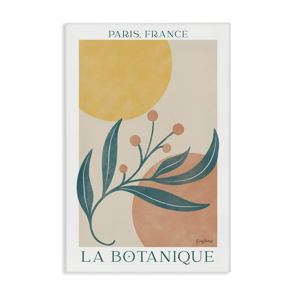 Stupell Industries French Botanical Poster Botanical & Floral Painting Gallery Wrapped Canvas Art Print Wall Art, 16 x 24