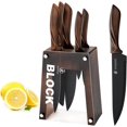 thumbnail image 1 of Kitchen Knife Set, 6 Pieces Stainless Steel Forged Knife Set with Clear Block, Non-Stick Sharp Professional Knife Set with Ergonomic Handle, Great Gift for Woman Girls, 1 of 7