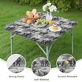thumbnail image 4 of Gray Highland Cow Bird Pattern Square Fitted Tablecloth with Elastic Edge,Square Table Cover,Washable Elastic Table Cover for Home Kitchen Party Decor 36"x36", 4 of 6