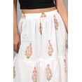 thumbnail image 3 of Women’s White Floral Tiered Long Maxi Skirt with Elastic Waist – Casual Summer Skirt - XS, 3 of 6