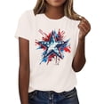 thumbnail image 4 of Vetsdori Short Sleeve T Shirts for Women Red White and Blue USA Years Anniversary Pullover Patriotic Independence Day Summer Graphic,Fourth of July Crew Neck Womens Shirts Fashion, 4 of 7