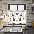 thumbnail image 4 of Yayeee Kitchen Curtains Tier Pair Light Filtering 27"x24" Rod Pocket Short Cafe Window Panel, Christmas Plaid Deer, 4 of 7