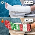 thumbnail image 7 of COEQINE Christmas Stripes Leg Cast Cover Size L Cast Sleeve for Foot Leg Protector Reusable Cast Covers for Shower Leg Decorative Leg Cast Cover Knee Cast Sock for Adult Kids, 7 of 7