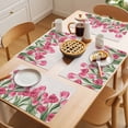 thumbnail image 5 of Pink Tulip Flower Placemats Set of 6 Spring Floral Leaves Plants Retro Beige Place Mats Indoor Wipeable Table Mats Washable Dining Table Placemats for Kitchen Holiday Party Home Decor 13x19 Inch, 5 of 9
