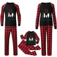 thumbnail image 5 of REORIAFEE Family Pajamas Matching Sets Christmas 2 Piece Loungewear Long Sleeve Top and Pant Plaid Soft Lightweight Sleepwear Black S-2XL, 5 of 5