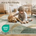thumbnail image 4 of ODIKA 3'x5' Washable Accent Rug Sage Throw Contemporary Flowing Motifs Eucalyptus Ivory Entryway for Bedside, Nursery Room, Pet Friendly & Non-Shedding, 4 of 7
