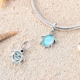 thumbnail image 3 of Dije de Tortuga Marina Azul Nadando Bañado en Plata, 3 of 6