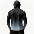 thumbnail image 6 of Men's Ombre Print Hooded Long Sleeve Sun Shirt - Fashionable Gradient Pullover with Built-in Face Mask & Zipper Pocket - UPF 50+ Quick Dry Athletic Top for Fishing, Hiking & Summer 2026 Black L, 6 of 7