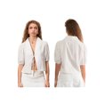 thumbnail image 3 of Suagox Women Short Sleeve Shirts Lace Trim Tie-Up Front Fashion Blouses Summer Casual Tops Streetwear, 3 of 10