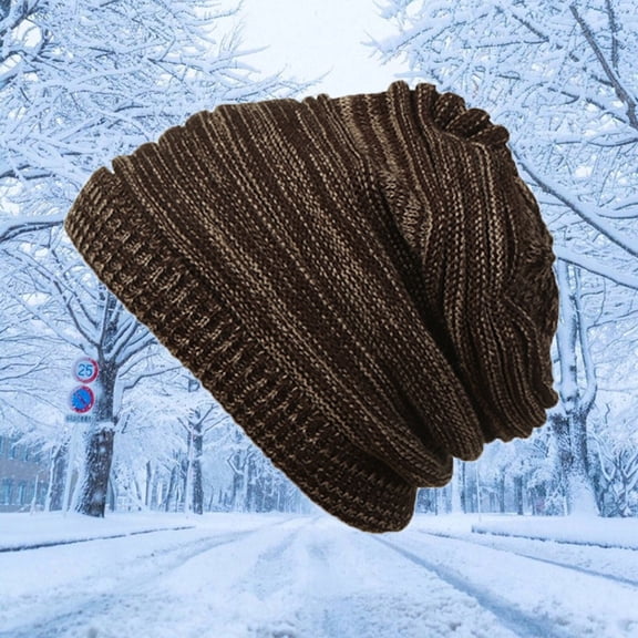 DOPI Casual Hats Women's Knit Caps Warm Hats Couples Hats CoffeeOne size