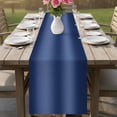 thumbnail image 4 of Navy Blue Ombre Table Runner 90 Inches, Farmhouse Blue Gradient Color Aesthetic Bed Runner Dresser Scarves Tabletop for Indoor Outdoor Parties/Ceremony/Banquet, 13" x 90", 4 of 9