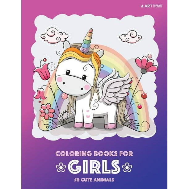 Download Coloring Books For Girls 50 Cute Animals Colouring Book For Girls Cute Owl Cat Dog Rabbit