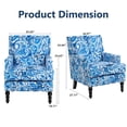 thumbnail image 4 of Leumius Modern Accent Chair with Wood Legs,Vintage Upholstered Armchair Single Sofa Chair Reading Accent Chair for Living Room Bedroom Office,Blue and White, 4 of 4