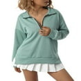 thumbnail image 2 of Sweat à Capuche Décontracté à Manches Longues pour Femmes avec Fermeture Éclair Quart Bleu m, 2 of 8