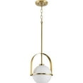 thumbnail image 3 of Progress Lighting, Delayne Collection, 1-Light Pendant, Brushed Bronze, Opal Glass Globe, Mid-Century Design, 3 of 6