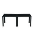 thumbnail image 5 of Coffee Table Set 2 pieces, Modern Minimalist Square Center Cocktail Table Set with Tempered Glass Finish, Industrial Metal Tea Table for Living Room Home Office, Black, 5 of 9