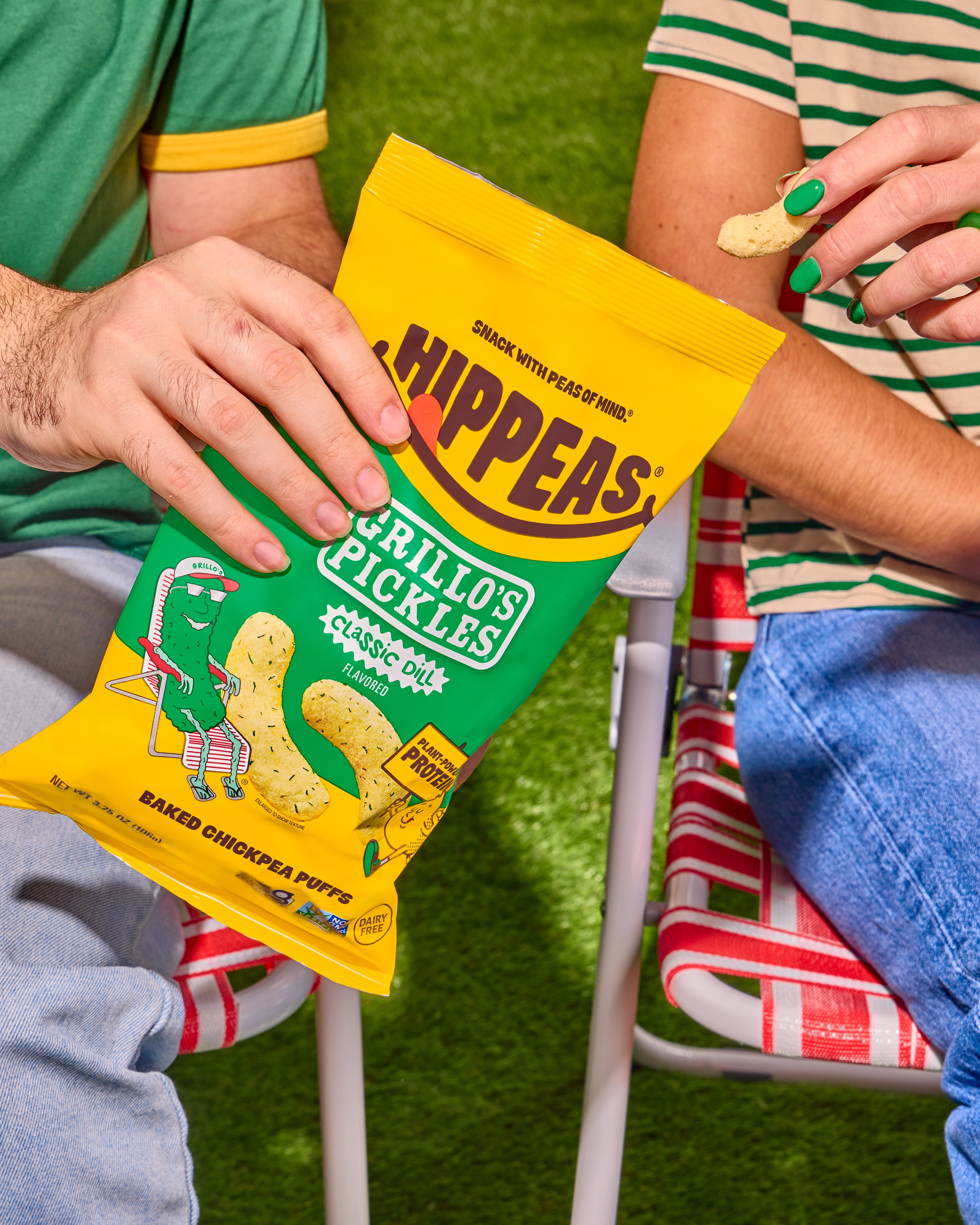 HIPPEAS Chickpea Puffs, Grillo's Dill Pickle, Gluten Free, Dairy Free, 3g Protein, 3.75 oz