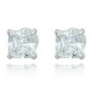 thumbnail image 6 of AVORA 10K White Gold 3mm Princess Cut Simulated Diamond CZ Stud Earrings, 6 of 6
