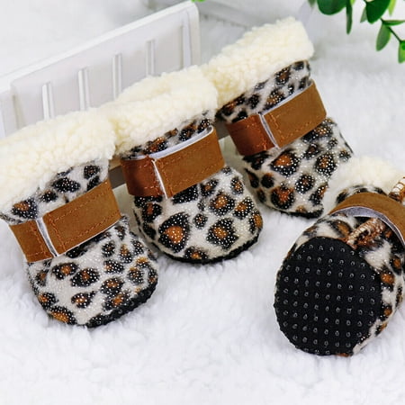 Pet Artist Puppy Pet Dog Doggy Shoes for Winter Snow Rain Walking Boots Warm Fleece Booties