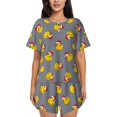 thumbnail image 1 of Balery Christmas hat duck Conjunto de Pijama para Mujer con Estampado, Dos Piezas de Manga Corta y Shorts, Ropa de Dormir Suave con Cuello Redondo y Bolsillos-4X-Large, 1 of 1