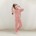 thumbnail image 2 of Jamsmile Toddler Girls Pajamas Flannel Fuzzy Long Sleeve Tops And Pants Winter Warm Soft Fuzzy Boys Girls Homewear, 2 of 8