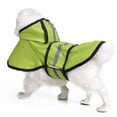 thumbnail image 2 of Dog Reflective Raincoat with Hood Harness Hole, Waterproof Slicker Poncho for Small Medium Dogs and Puppies, M, Fluorescent Green, 2 of 6