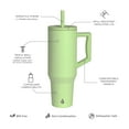 thumbnail image 3 of Elemental Commuter 40 oz Tumbler with Handle and Straw Lid | Travel Coffee Mug Spill Resistant | Insulated Cup Stainless Steel Tumblers for Water, Smoothies, Milkshake and More | Key Lime, 3 of 7