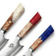 MITSUMOTO SAKARI 8 inch Japanese Kiritsuke Chef Knife (White Pomegranate Handle & Gift Box)