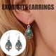 thumbnail image 1 of Pendientes para mujer, regalos para mujer, estilo bohemio europeo y de moda, pendientes de moda con colgante hueco de turquesa., 1 of 5