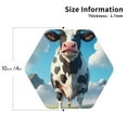 thumbnail image 2 of Vsdgher Cute Daisy Cow A Leather Coasters for Drinks, Durable Drink Coasters 4 Set for Tabletop Protection, Luxurious Home Décor and Housewarming Gift ( {designName})Hexagon, 2 of 6