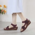 thumbnail image 2 of Women Sandals clearance for Juebong Orthopedic Sandals for Women Comfortable Ankle Strap Sandal Arch Support Slip On Sandals Walking Sandals Women Fashion Wedge Shoes, 2 of 5
