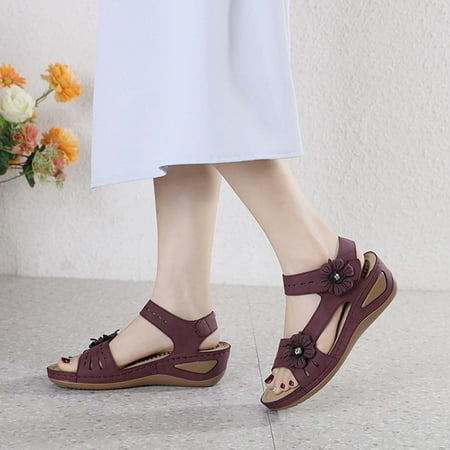 

mtvxesu Women s Sandals Women s Sandals Lunge Massage Shoes Summer Fashion Casual Elegant Wedge Heel Sandals Girls Sandals Dressy Sandals Clearance