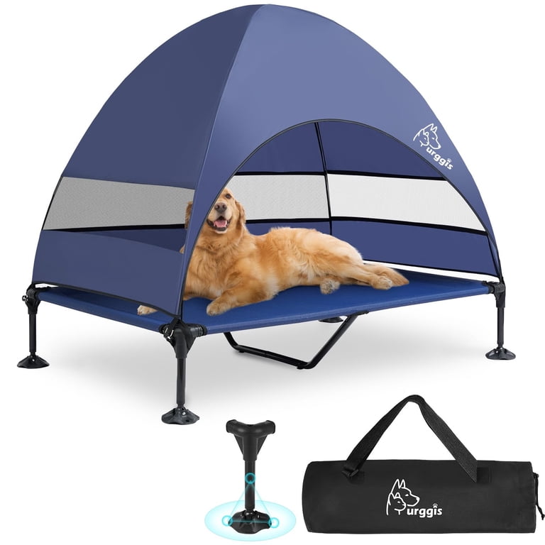 Furggis Elevated Dog Bed with Canopy, Blue, X-Large photo 1