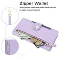 thumbnail image 4 of For Google Pixel 10 / 10 Pro 6.3-inch RFID Blocking Protective Purse Wallet Case For Women Men Multi-Card Slots Zipper Pocket Detachable Shoulder Strap And Wrist Strap,Shockproof Phone Case,Purple, 4 of 8
