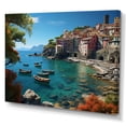 thumbnail image 2 of Designart "Blue Italy Cinque Terre II" Cityscapes Wall Decor, 2 of 5